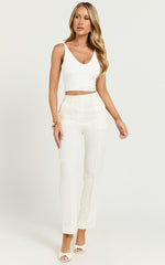 Brianna Pants - High Waist Tapered Pants in White