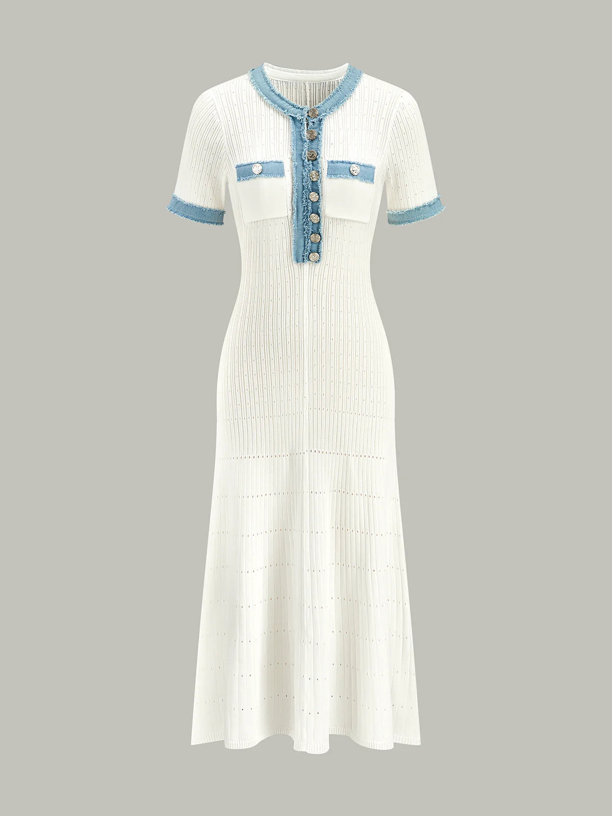 Trimmed Knit Midi Dress