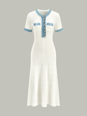 Trimmed Knit Midi Dress