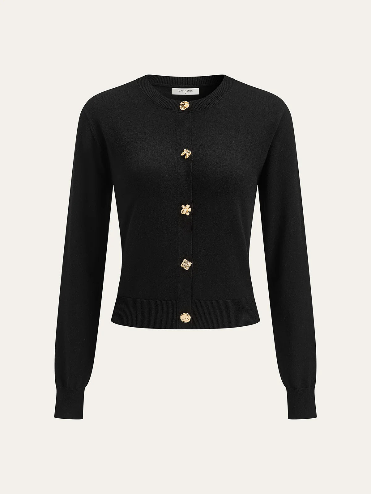 Wool Blend Metal Button Cardigan