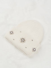 Rhinestone Rabbit Fur Beanie