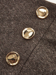 Buttoned Twill Retro Pants