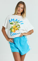 Luna Two Piece Set - Amalfi T-shirt Set in White