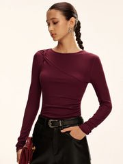 Asymmetric Twist Long-Sleeve Top