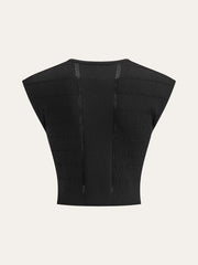Metal Detail Ribbed Knit Top