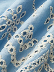 Semi-Sheer Embroidered Eyelet Cami Dress