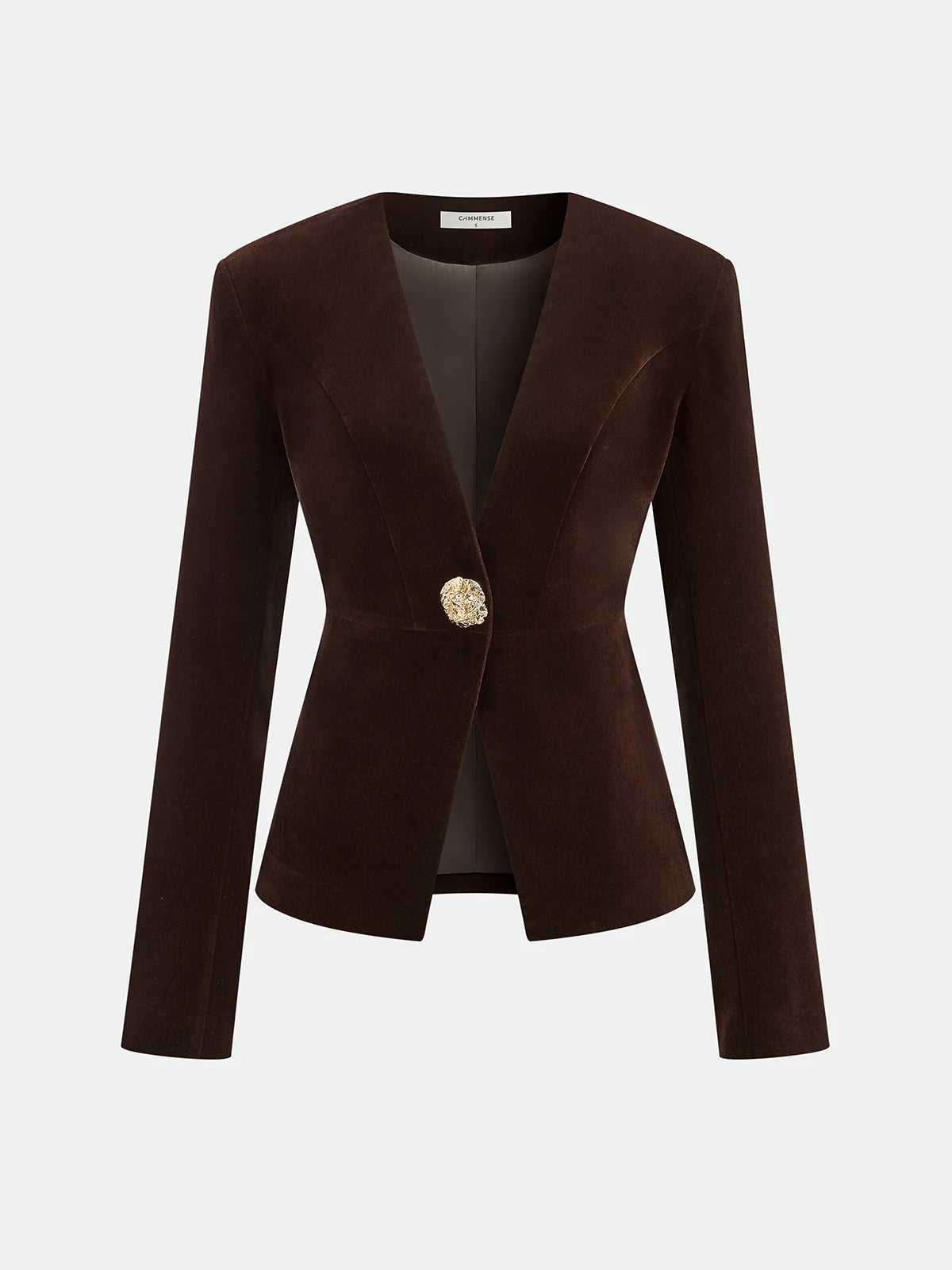 Metal Button Velvet Blazer