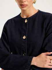 Metal Button Denim Jacket