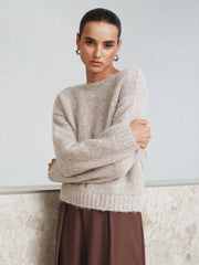 Twisted Backless Wool Blend Sweater