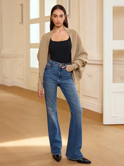 Batwing Sleeve Oversized Ribbed Knit Cardigan