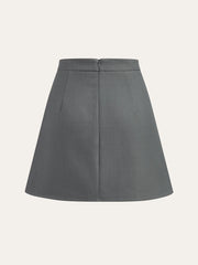 A-Line Floral Rhinestone Mini Skirt