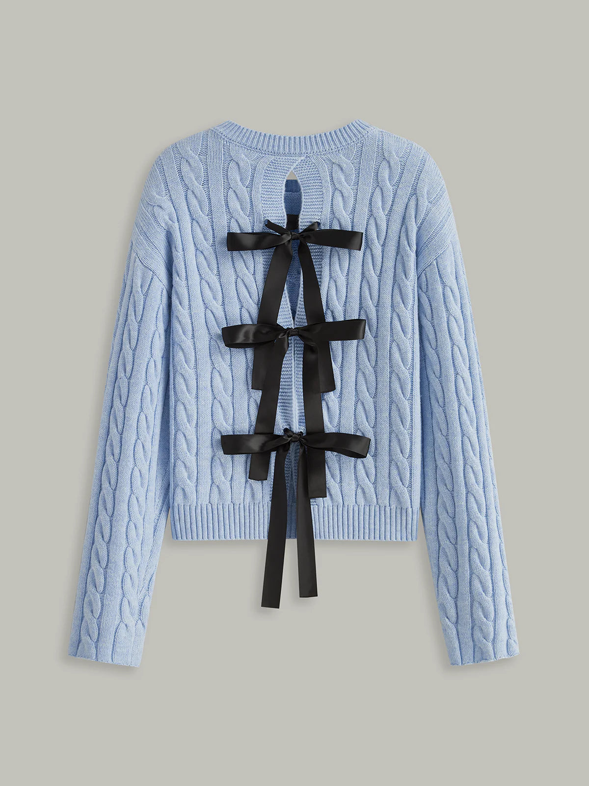 Cable Knit Tie Detail Sweater