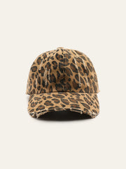 Distressed Leopard Print Hat