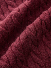 Velvet Bow Cable Knit Cardigan