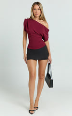 Nalfie Top - Asymmetrical Top in Wine