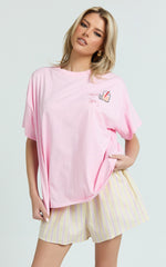 Bertina Two Piece Set - Extra Spicy T-Shirt Set in Pink