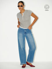 2 in 1 Layered Hem Short Sleeved T-Shirt