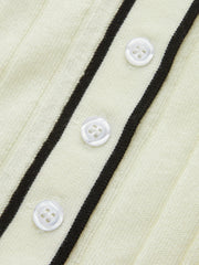 Contrast Trim Wool Blend Polo Neck Sweater