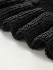 Button V-Neck Knit Peplum Vest