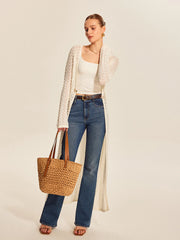 Lace Knit Metal Detail Cardigan