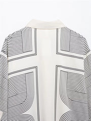 Geometrical Print Lapel Shirt
