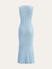 Sleeveless Button-Front Knitted Maxi Dress