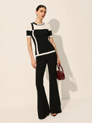 Color Block Ribbed Knit Top