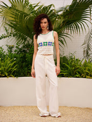 Floral Crochet Sweater Vest