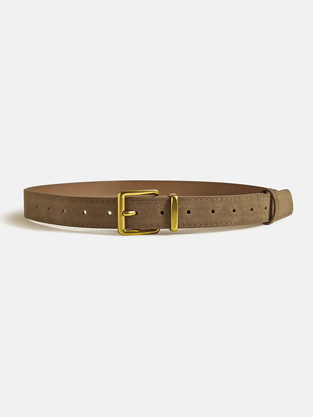 Golden Buckle Suede Belt