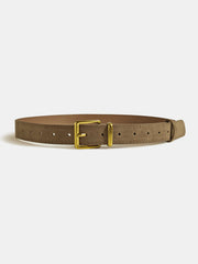 Golden Buckle Suede Belt