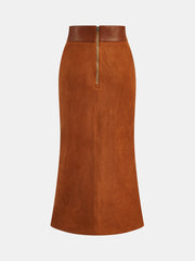 Suede Effect Horsebit Skirt