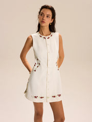 Embroidered Floral Mini Dress