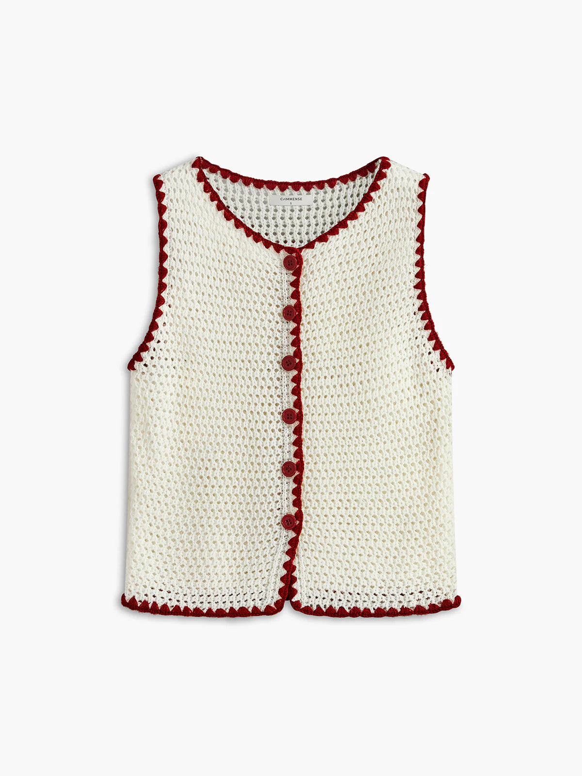 Button-Up Contrast Crochet Vest