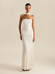 Halterneck Pleated Maxi Dress