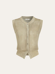 Knit Sleeveless Vest with Scarf