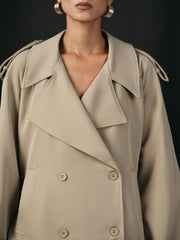 Wide Lapel Belted Trench Coat