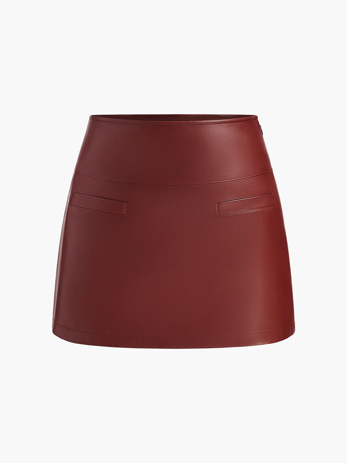 A-Line Faux Leather Mini Skirt