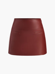 A-Line Faux Leather Mini Skirt