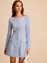 Long Sleeve Fitted A-Line Dress