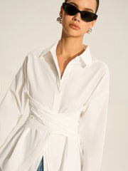 Back Bow Long-Sleeve Shirt