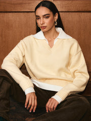 2 in 1 Polo Collar Layered Sweater
