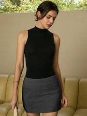 Mid-Waist Mini Skirt