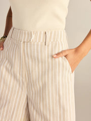 Striped Mid-Waist Shorts