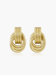 Gold Tone Multi Ring Drop Earrings