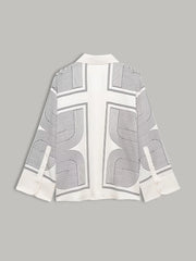 Geometrical Print Lapel Shirt