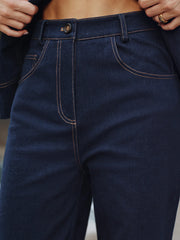 High-Waisted Straight-Leg Jeans