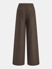 Buttoned Twill Retro Pants