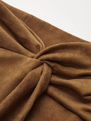 Suede Effect Twist Mini Skirt