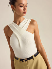 Ribbed Knit Crisscross Tank Top